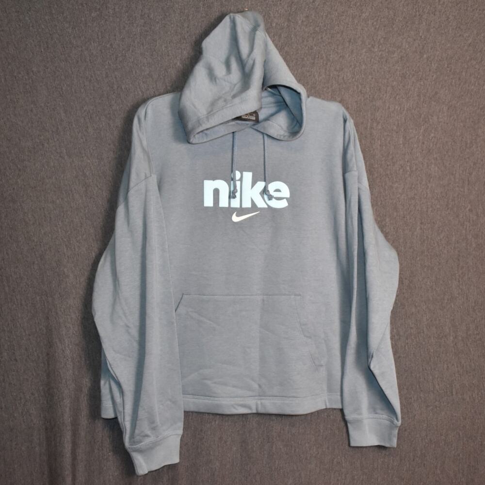 Nike Women's XL Hoodie Swoosh Gray-Blue Casual Pullover Baggy Oversize